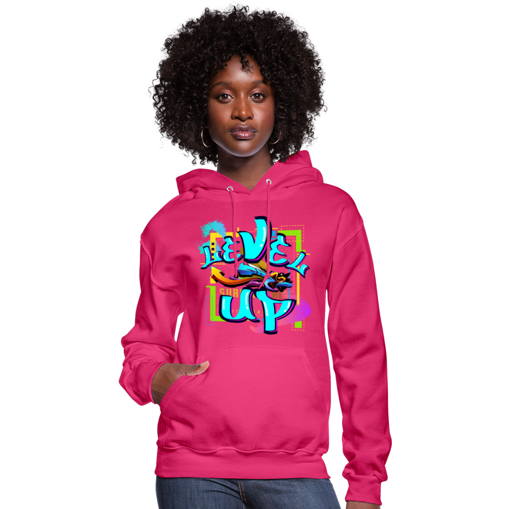 Women's "Level Up" Hoodie - fuchsia